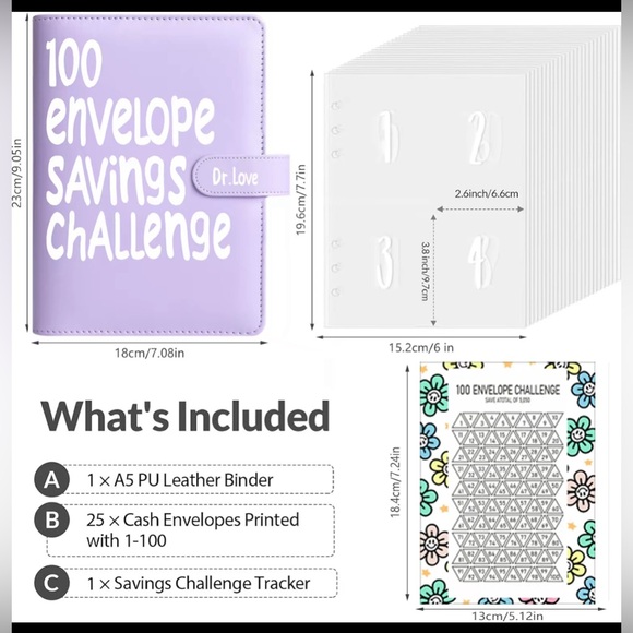 100 Envelope Savings Challenge & Pen Wrap Handcrafted Fashion unbranded random - Picture 11 of 14